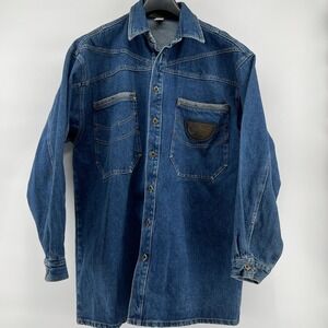 VTG Paco Sports Denim Shirt Shacket XL Jean Retro Trucker Workwear Western‎ 90s